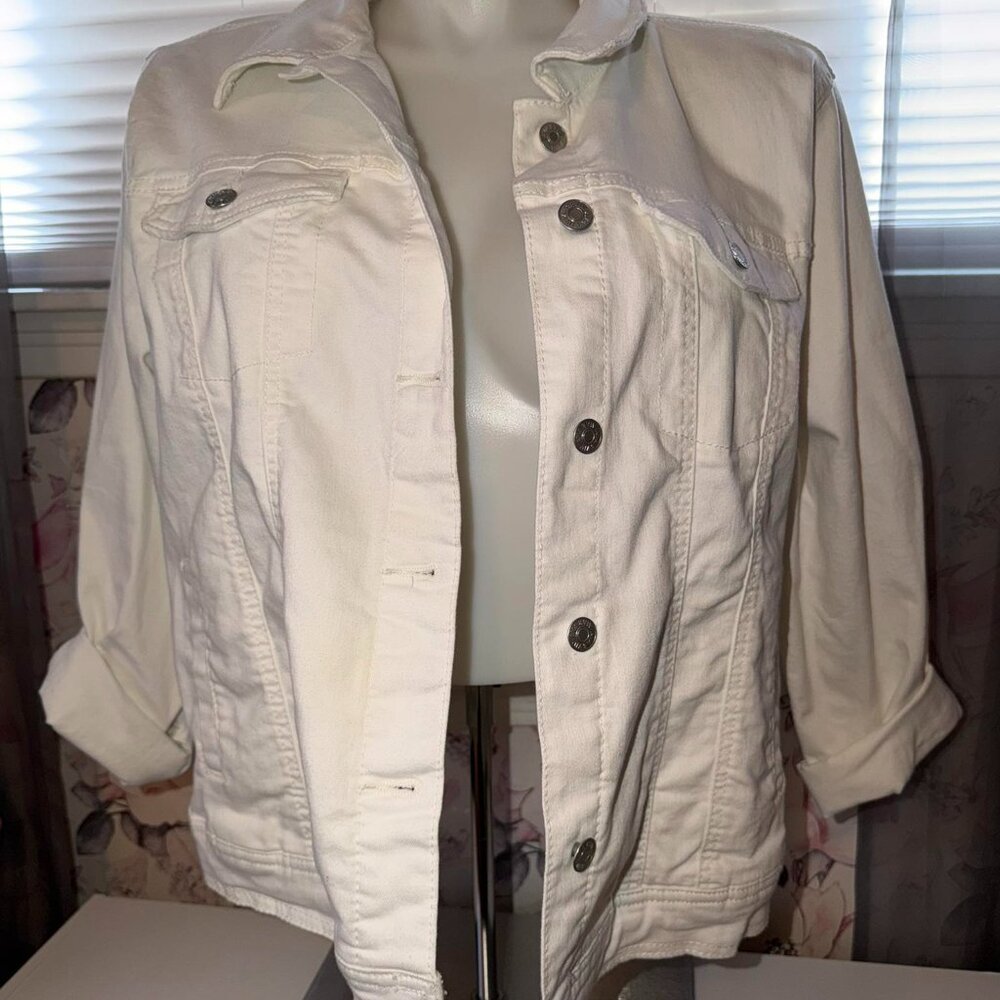 Plus Size White Denim STRETCHY Jacket